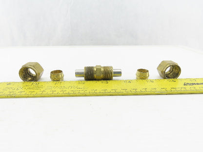 3/8" ID x 1/2" OD Brass Compression Union Lot Of 5
