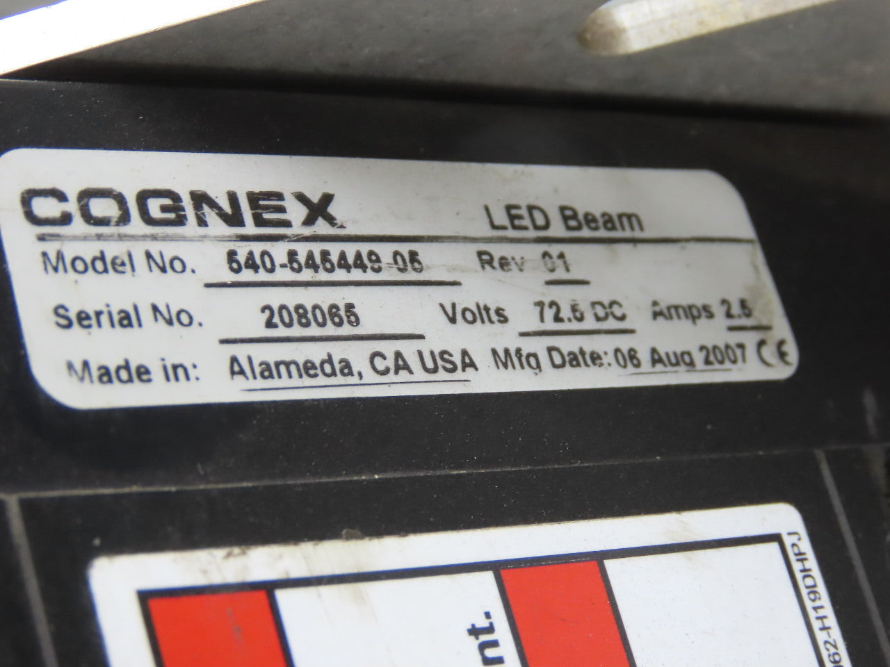 Cognex Machine Vision 540-545449-05 Rev.01 48" LED Beam 72.5VDC