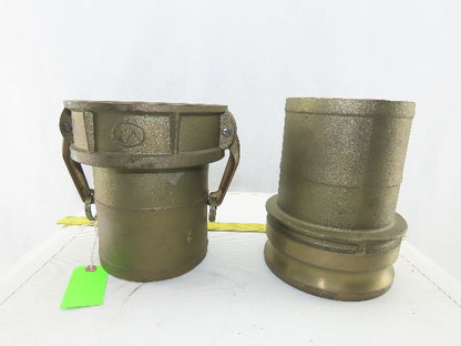 6C Type C  Brass 6" Camlock Coupling Fitting Male And Female Set Missing Seal