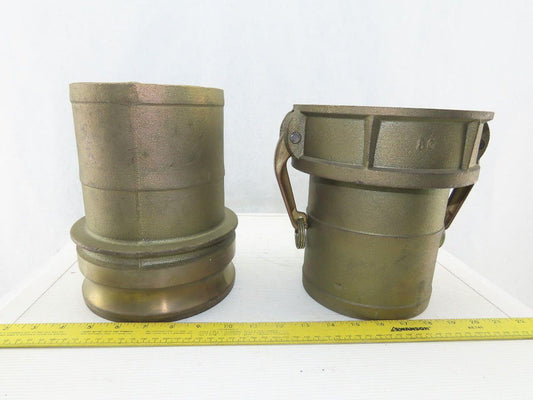 6C Type C  Brass 6" Camlock Coupling Fitting Male And Female Set Missing Seal