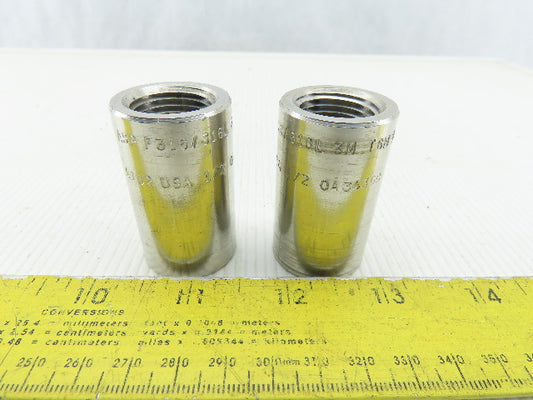 ASP F316/316L 1/2" Stainless Steel Coupling Lot Of 2