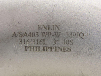 Enlin A/SA403 WP-W M9JQ 3" Butt Weld Stainless Steel 90° Elbow