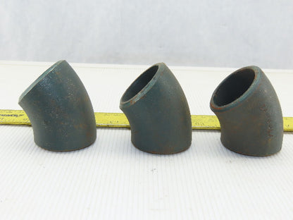 Hackney Ladish 1-1/2" Butt Weld Seamless Pipe Fitting 45° Elbow Lot Of 3