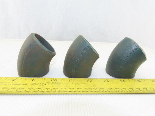 Hackney Ladish 1-1/2" Butt Weld Seamless Pipe Fitting 45° Elbow Lot Of 3