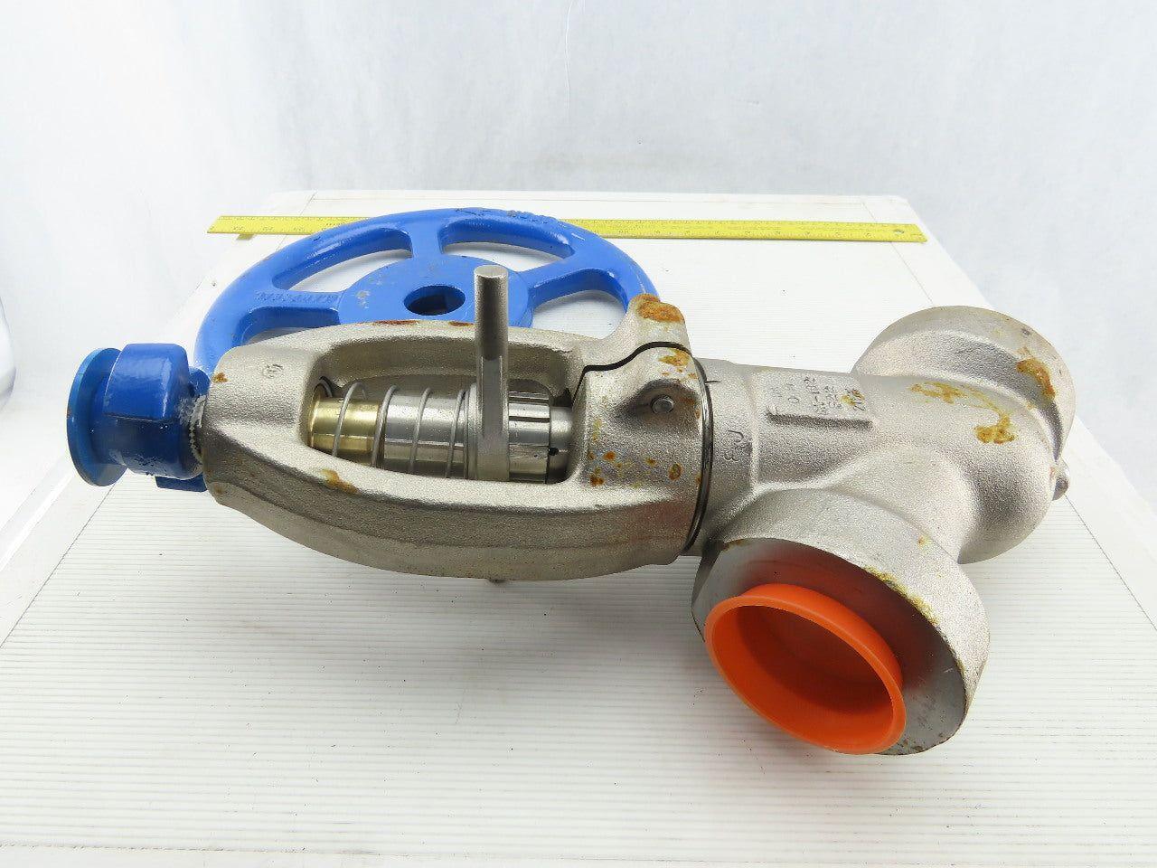 Conval STK-10 2" Socket Weld Stainless Steel Globe Valve 1100°F