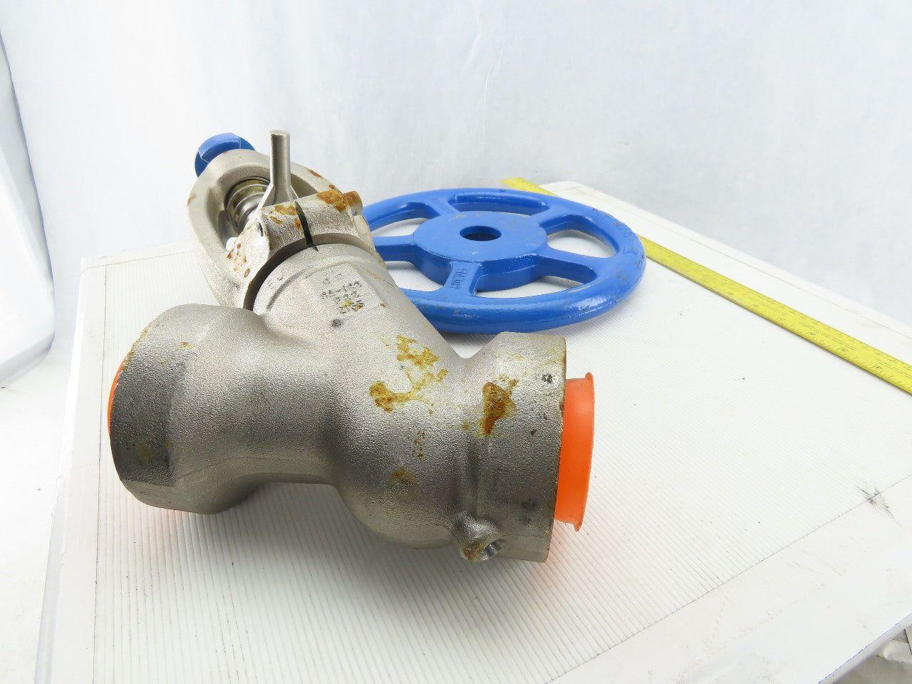 Conval STK-10 2" Socket Weld Stainless Steel Globe Valve 1100°F