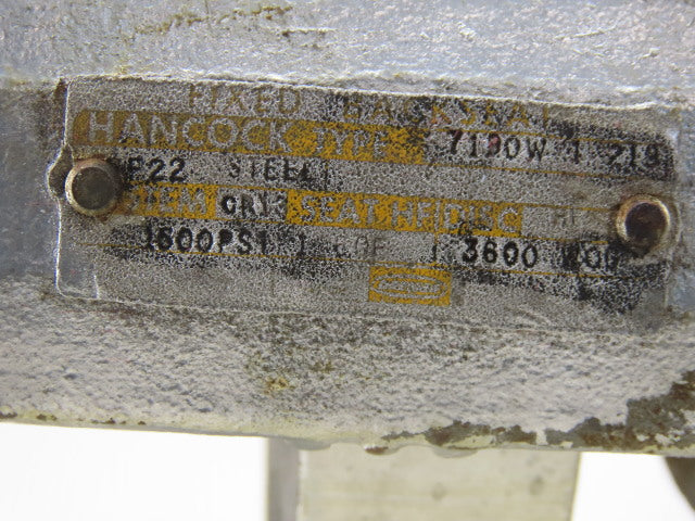 Hancock 7130W 2" Socket Weld Forged Steel Globe Valve 90° 3600 WOG