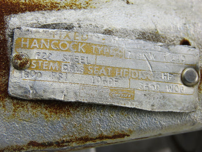 Hancock 7190W 2" Socket Weld Forged Steel Globe Valve 90° 3600 WOG