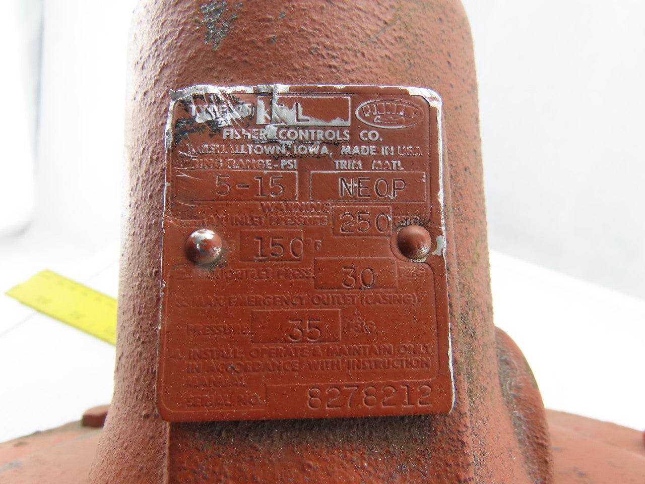 Fisher Model 95L 3/4"NPT 250 PSI Inlet 35 PSI Outlet Pressure Reducing Regulator