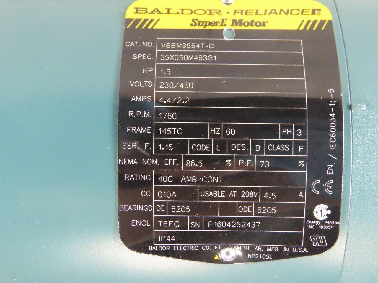 Dodge 35A20R14 20:1 Ratio 88RM 1.5Hp 230/460V 3Ph Gear Motor With Brake