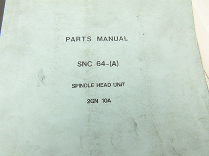 Makino Milling Machine SNC 61-(A) Parts Manual Series Lot of 7 Books