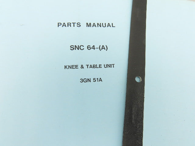 Makino Milling Machine SNC 61-(A) Parts Manual Series Lot of 7 Books
