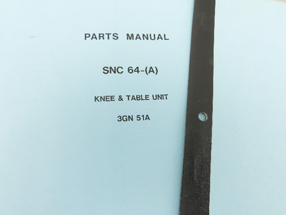 Makino Milling Machine SNC 61-(A) Parts Manual Series Lot of 7 Books