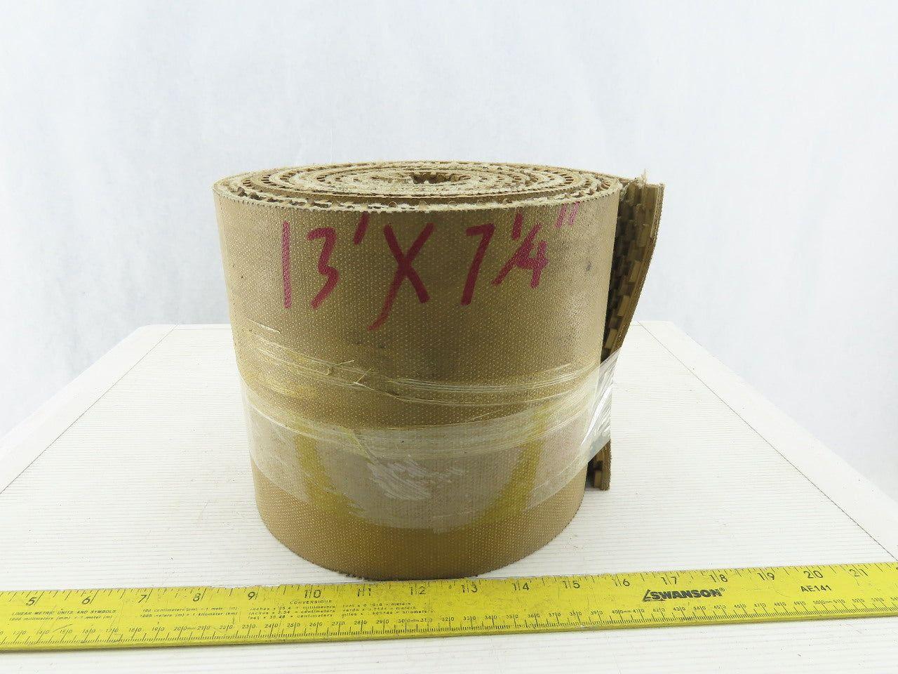 7-1/4" Woven Back 3 Ply Rubber Core Tread Incline Decline Conveyor Belt 13'