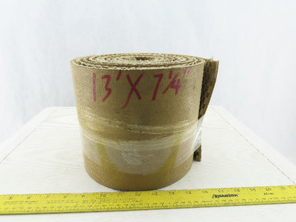 7-1/4" Woven Back 3 Ply Rubber Core Tread Incline Decline Conveyor Belt 13'