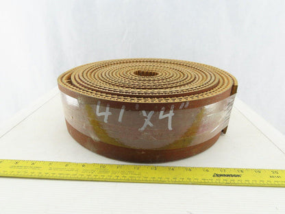 4" Woven Back 3 Ply Diamond Cleat Incline Decline 9/32"T Conveyor Belt 41'