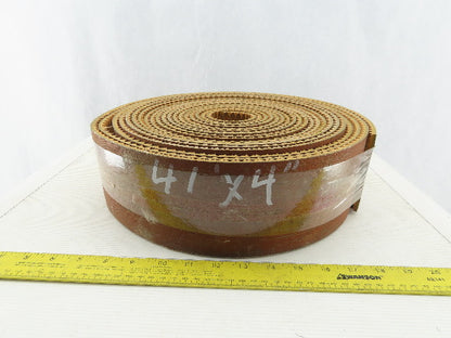 4" Woven Back 3 Ply Diamond Cleat Incline Decline 9/32"T Conveyor Belt 41'