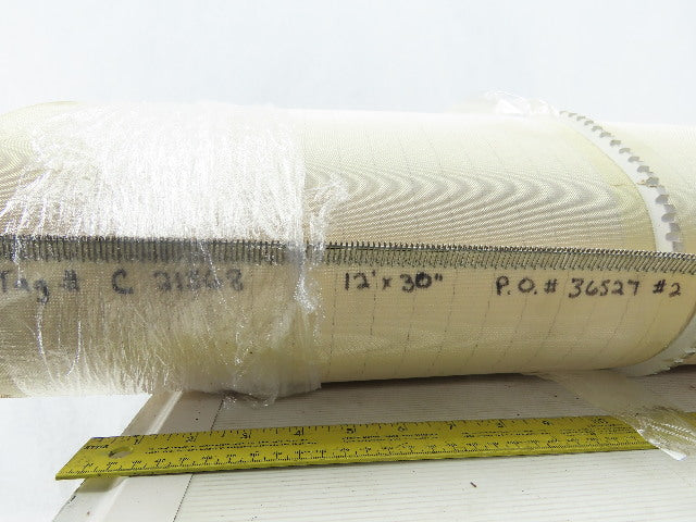 30" PVC Woven Back High Cleat Top Incline Decline V-Guide Conveyor Belt 12'