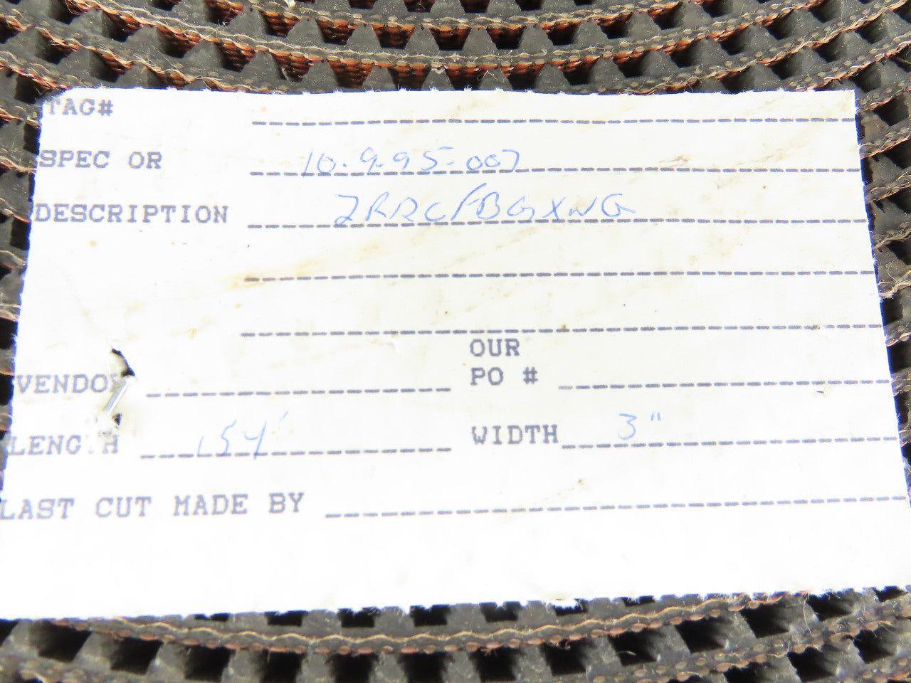 3" 2 Ply Woven Back Diamond Cleat Incline Decline Conveyor Belt 154'