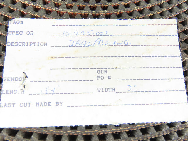 3" 2 Ply Woven Back Diamond Cleat Incline Decline Conveyor Belt 154'