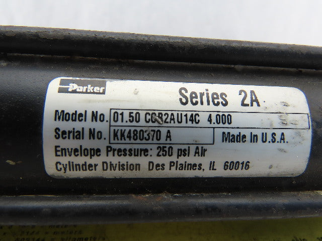 Parker 01.50CCB2AU14C Ser. 2A Pneumatic Air Cylinder 1-1/2" Bore 4" Stroke
