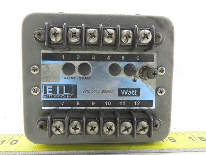 EIL WTB020J-480AC Watt Transducer Input 480V/5A Ac Output 0-1mA DC