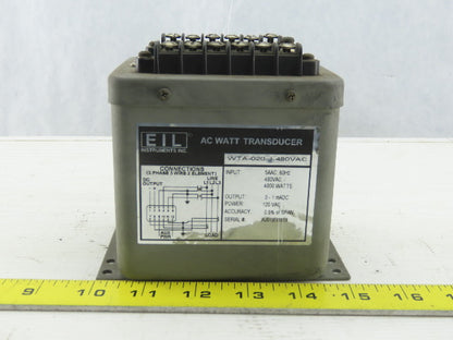 EIL WTB020J-480AC Watt Transducer Input 480V/5A Ac Output 0-1mA DC