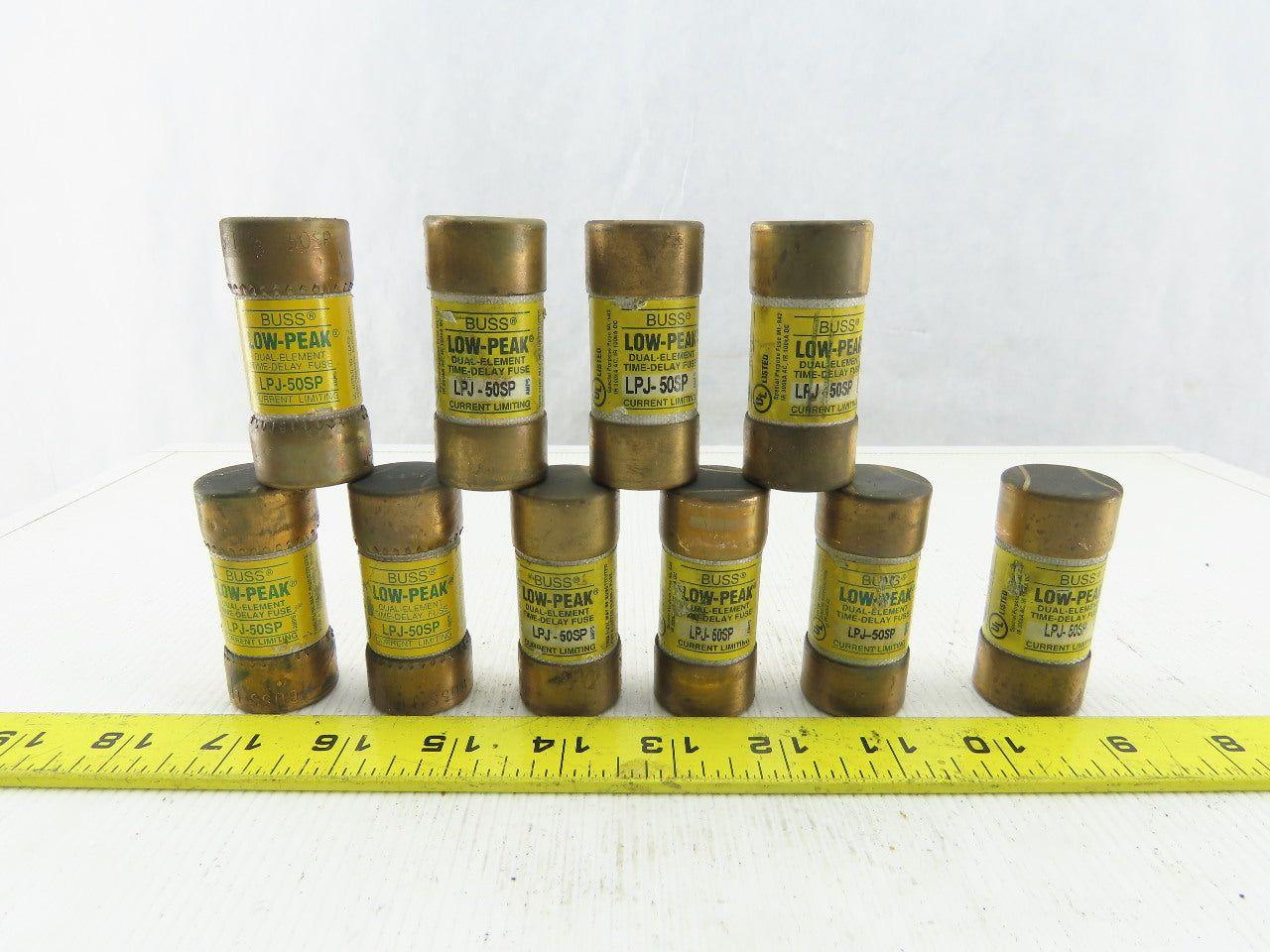 Bussmann LPJ-50SP 50A Fuses Low Peak Class J 600V Low Peak lot of 10