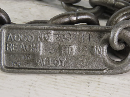 ACCO 78C1113 Single Basket Continuous Chain Sling 3/8" X 6'3" 11400Lb at 90°