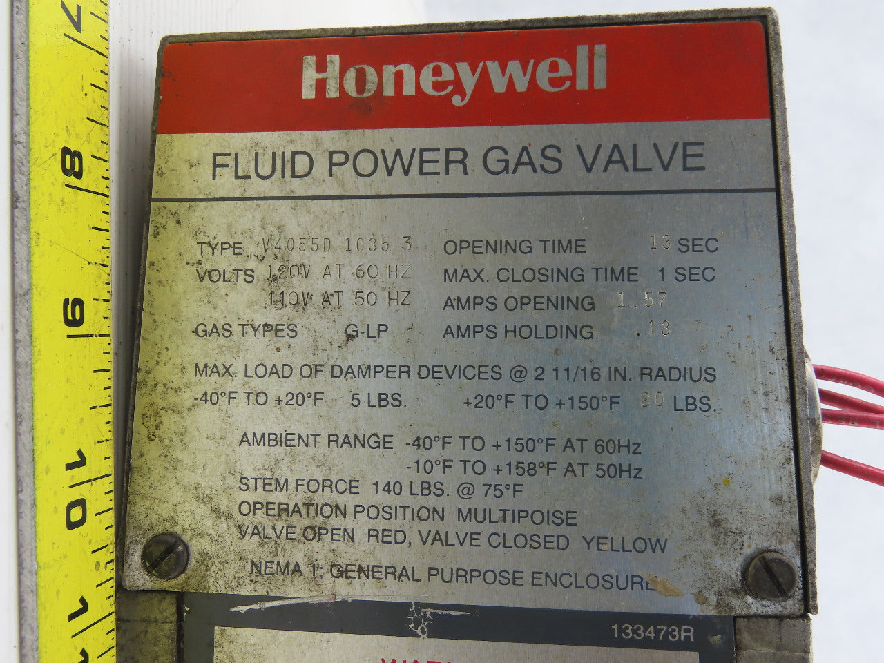 Honeywell V4055D 1035 Fluid Power Gas Valve 120V G-LP 1-1/2" NPT