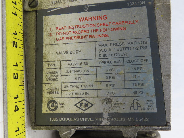 Honeywell V4055D 1035 Fluid Power Gas Valve 120V G-LP 1-1/2" NPT