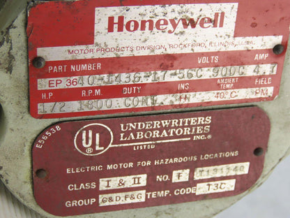 Honeywell EP 3640-1436-17-56C Explosion Proof 90VDC motor W/KTron 7320 Gearbox