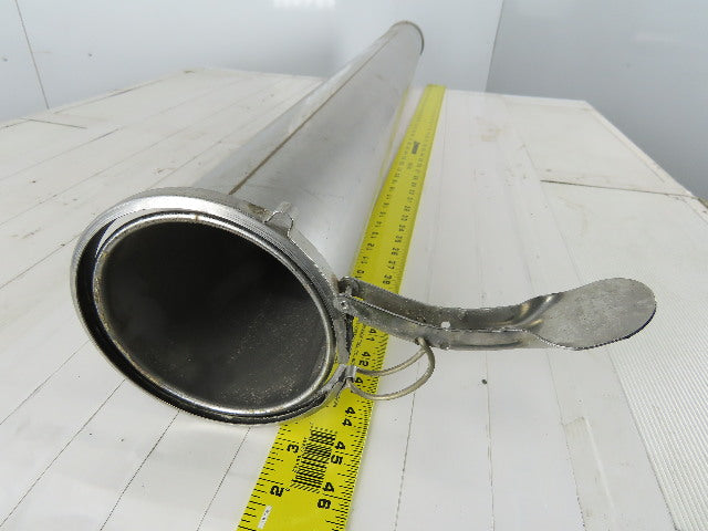 5" Stainless Steel Duct Pipe Ductwork Rolled End Quick Connect 59" Length