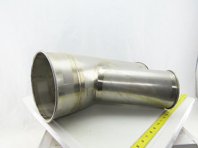 9" Stainless Steel Ductwork Reduced To 6" Branch Wye Fitting Rolled Ends