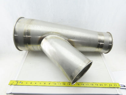 9" Stainless Steel Ductwork Reduced To 6" Branch Wye Fitting Rolled Ends