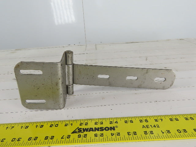 Offset Square Corner Gate Strap Door Hinge 16 ga 304 Stainless Steel 9-1/2" x 4"