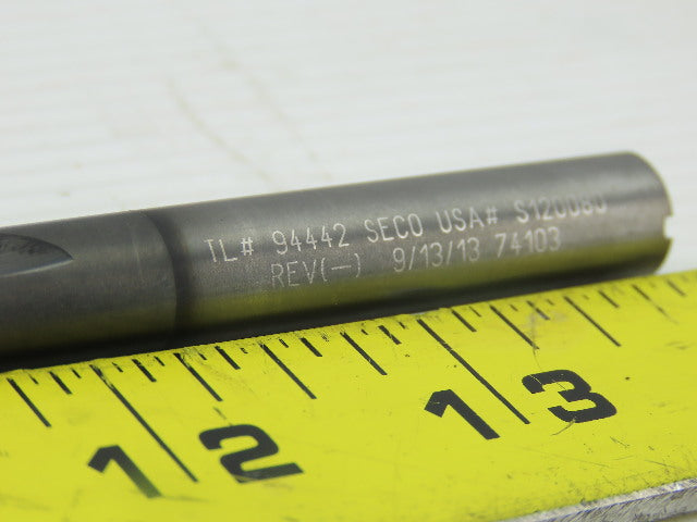 Seco S120080 7.30mm 2 Straight Flute Coolant Fed Carbide Drill 10mm Shank