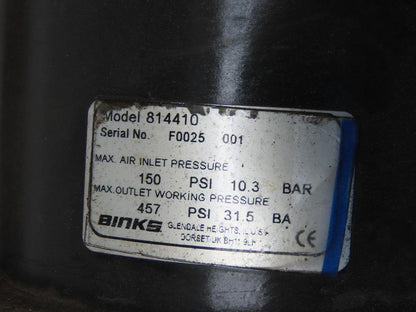 Binks 814410 Infinity 3:1 Four-Ball Pneumatic Pump 300PSI W/ Lift Cylinder Aro
