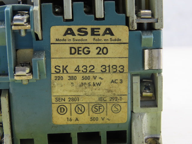 ASEA SK 432 3183 DEG 20 Contactor