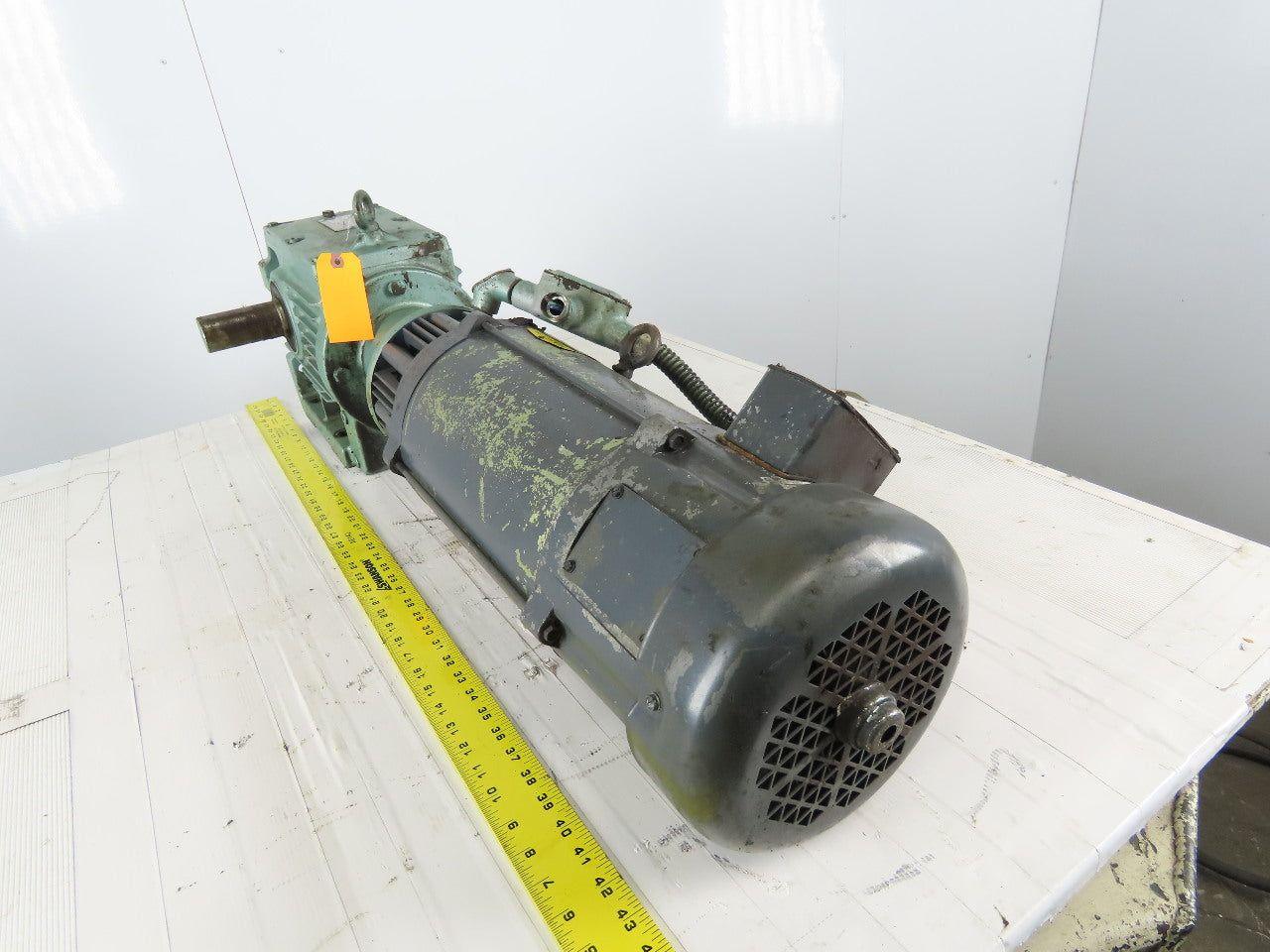 SEW-EURODRIVE S72LP145 3Hp 180VDC Gear Motor W/Brake 71.32:1 Ratio BaldorCDP3604