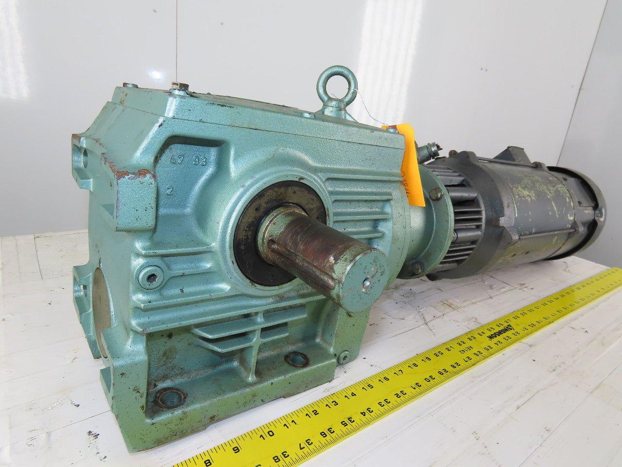 SEW-EURODRIVE S72LP145 3Hp 180VDC Gear Motor W/Brake 71.32:1 Ratio BaldorCDP3604