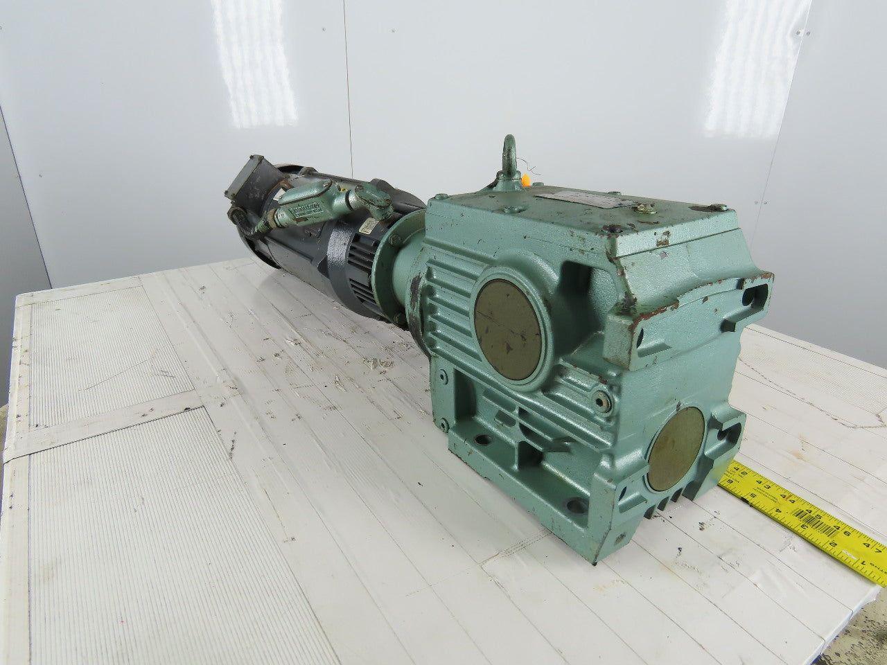 SEW-EURODRIVE S72LP145 3Hp 180VDC Gear Motor W/Brake 71.32:1 Ratio BaldorCDP3604