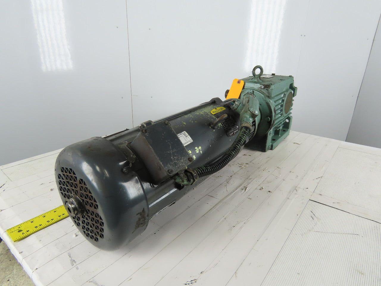 SEW-EURODRIVE S72LP145 3Hp 180VDC Gear Motor W/Brake 71.32:1 Ratio BaldorCDP3604