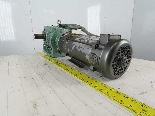 Sew Eurodrive S72LP145 2Hp 180VDC Gear Motor 71.32:1 Ratio Brake Baldor CDP3585