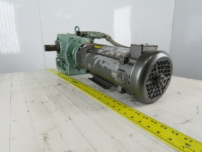Sew Eurodrive S72LP145 2Hp 180VDC Gear Motor 71.32:1 Ratio Brake Baldor CDP3585