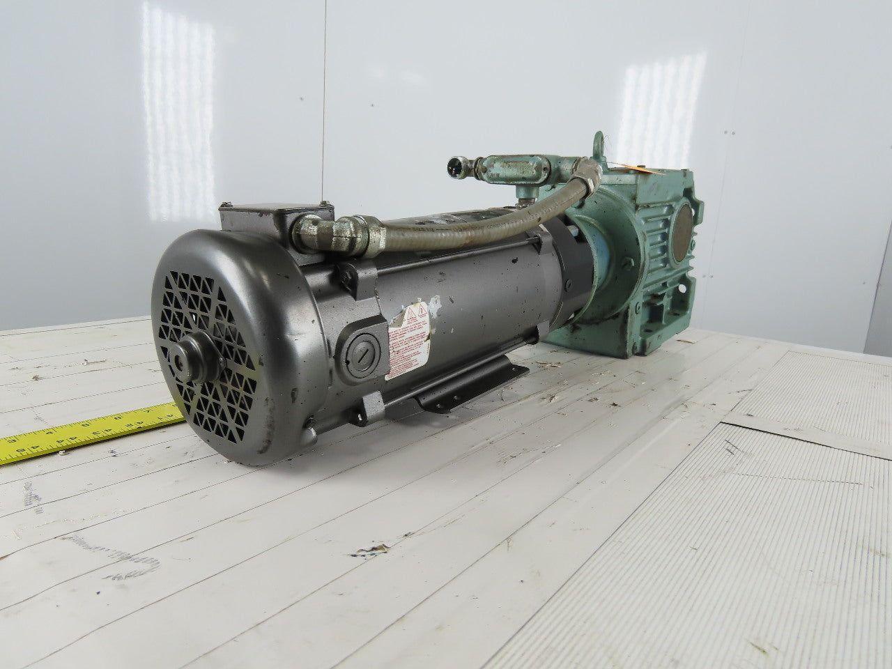Sew Eurodrive S72LP145 2Hp 180VDC Gear Motor 71.32:1 Ratio Brake Baldor CDP3585