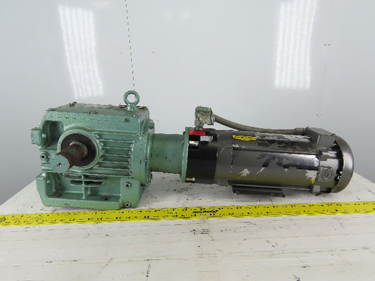 Sew Eurodrive S72LP145 2Hp 180VDC Gear Motor 71.32:1 Ratio Brake Baldor CDP3585