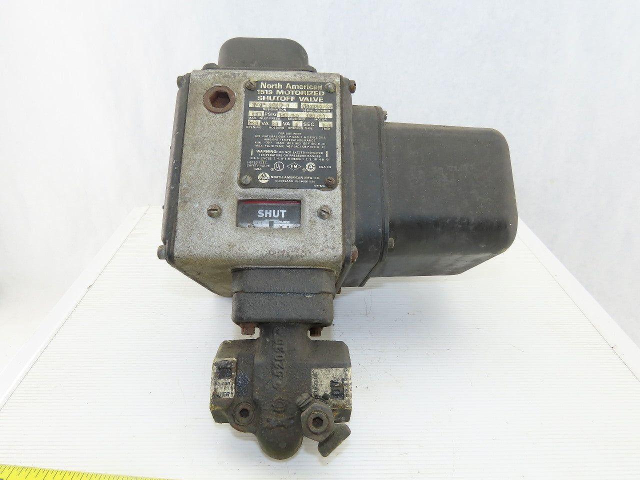 North American 3/4" 1516-0 Motorized Shutoff Valve 3/4 NPT 125PSIG 120V