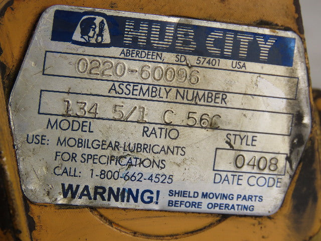 Hub City 0220-60096 1/2Hp Gear Motor 5:1 Ratio W/ Baldor VEM358 230/460V