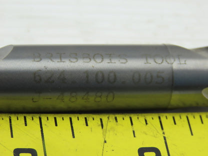 Brisbois Tool J-48480 37/64" Carbide 2 Flute Spiral 118° Drill Tang Shank